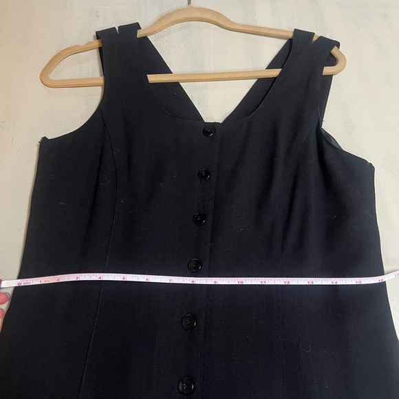 NWOT! Vintage black button down linen dress size 10 - Picture 8 of 9